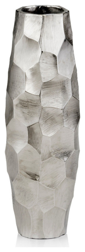 Facetado Barrel Silver Vase