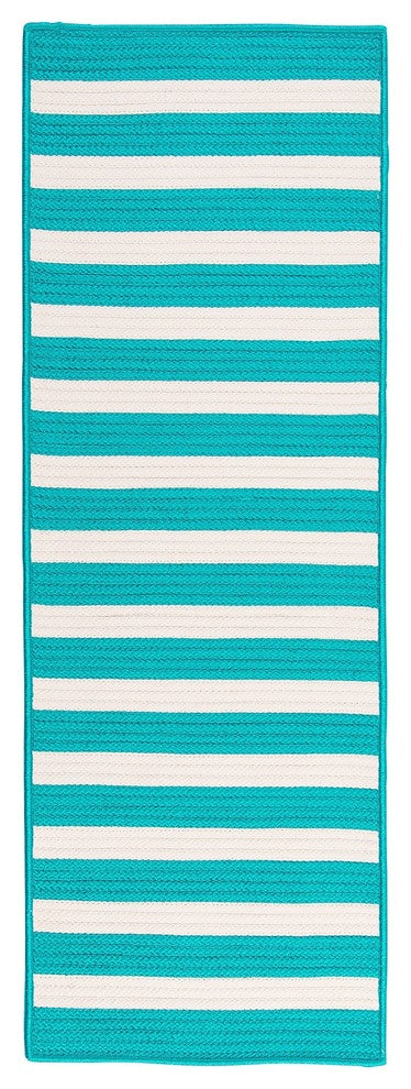 Colonial Mills Stripe It Braided Tr49 Turquoise 5x8