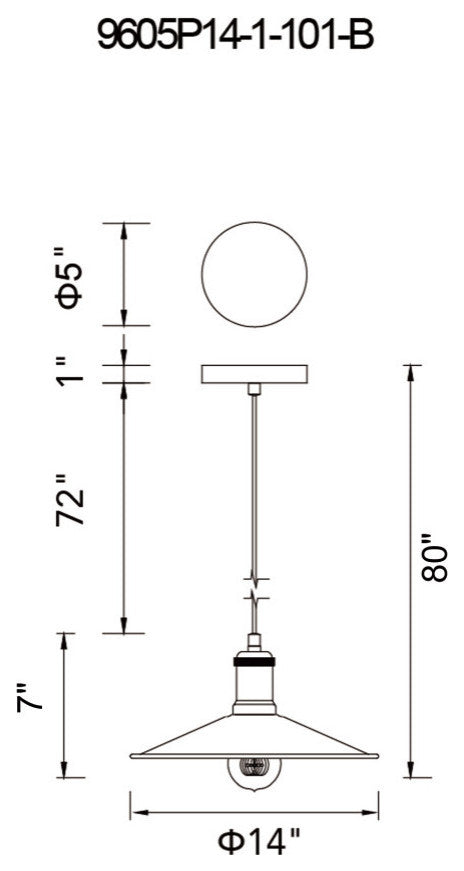 Brave 1 Light Black Mini Pendant
