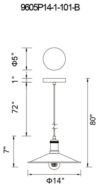 Brave 1 Light Black Mini Pendant