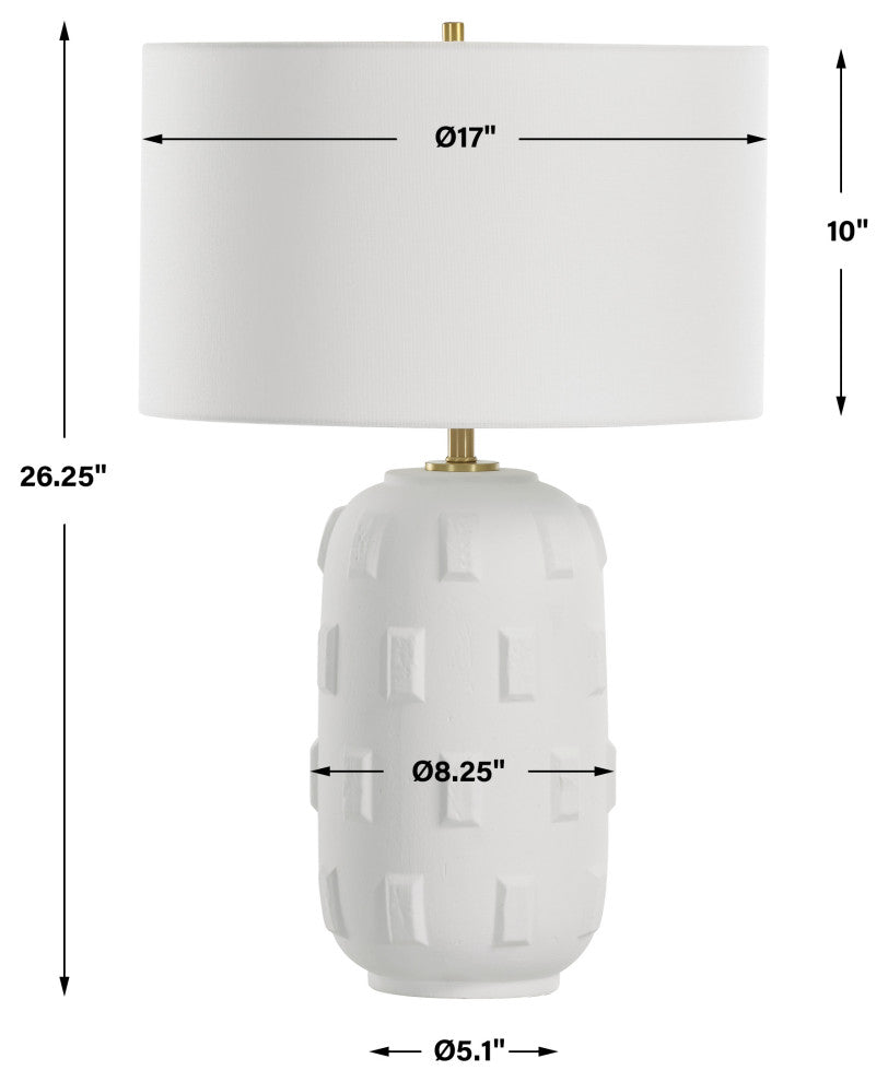 Uttermost Emerie Textured White Table Lamp