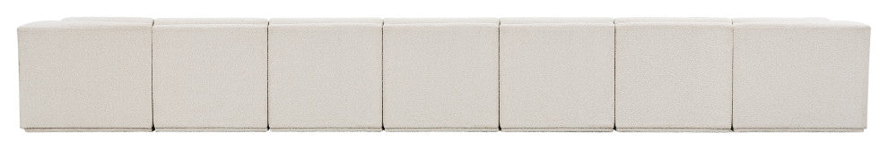 Ollie Black Boucle Fabric U-Shaped Modular Sectional, Cream, 9-Piece: 7 Armless Chair, 2 Corner Chair