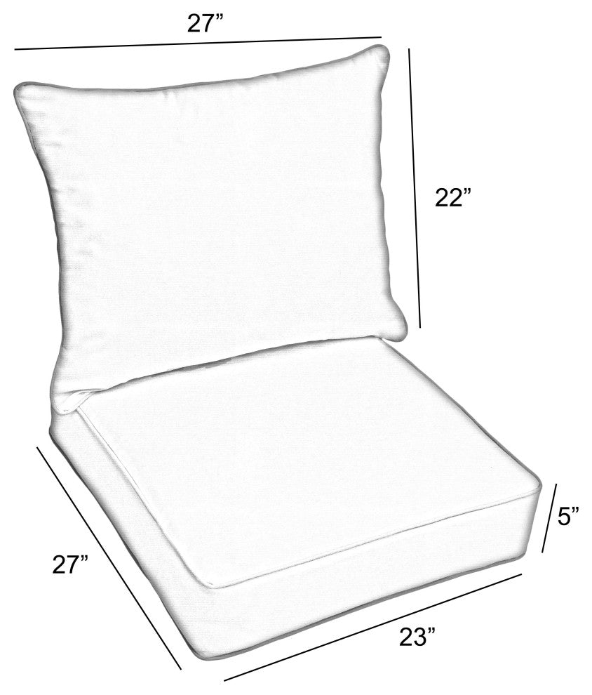 Sorra Home Preview Lagoon Corded Deep Seating Pillow With Cushion Set, 27x23x5