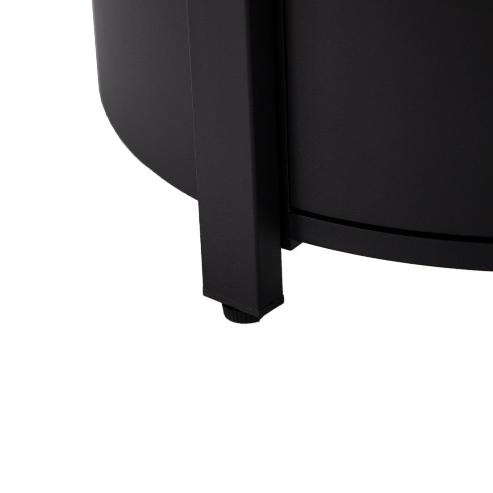 LeisureMod Walbrooke Patio Round Tank Holder, Black
