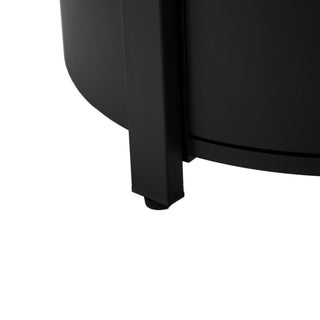 LeisureMod Walbrooke Patio Round Tank Holder, Black