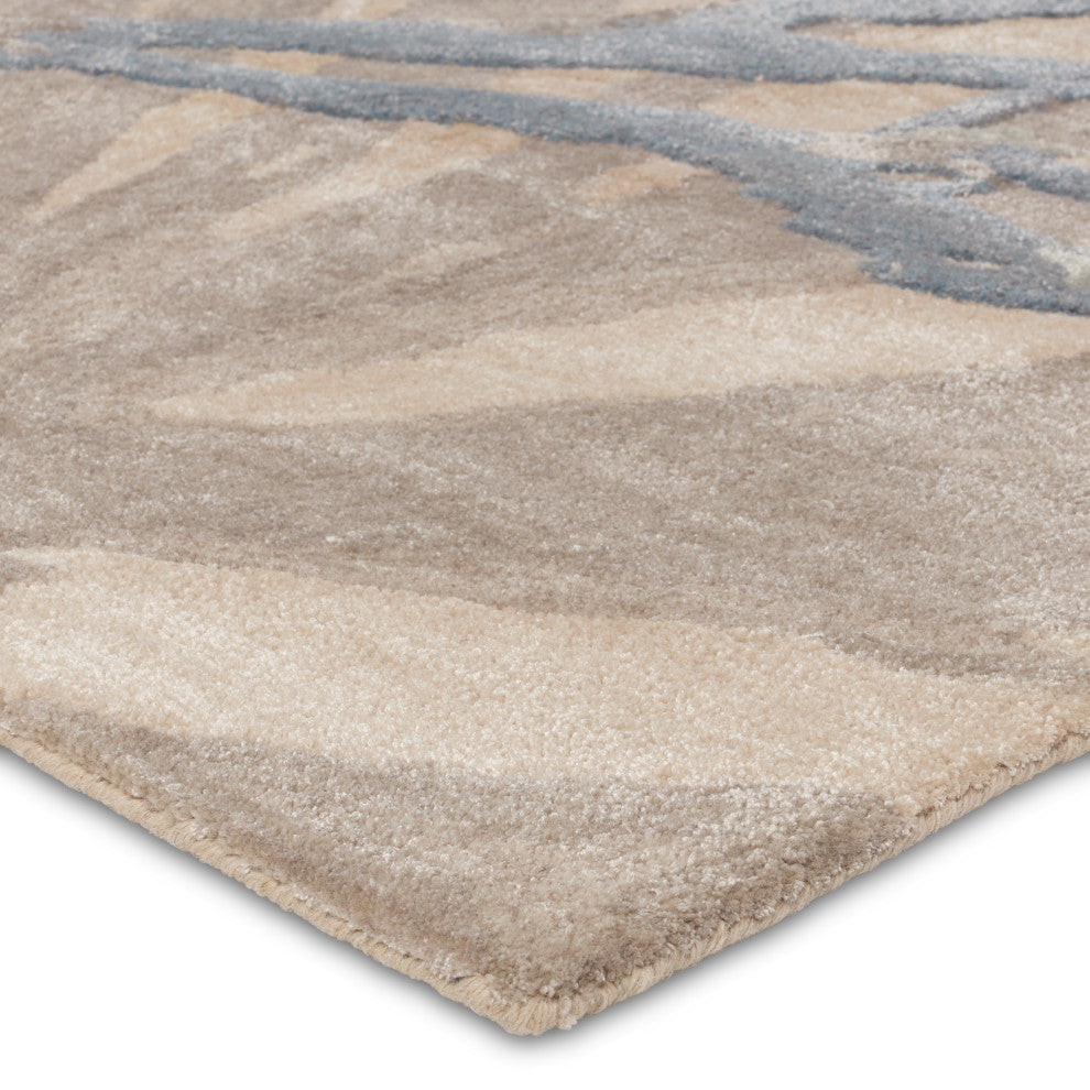 Atoll Handmade Animal Pattern Blue/ Tan Area Rug 5'X8'