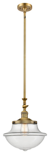 Large Oxford 1-Light Mini Pendant, Brushed Brass, Clear