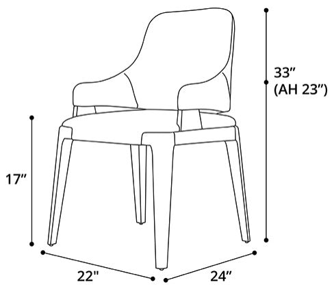 Dumfries Dining Chair in Storm Gray Fabric and Seared Ash