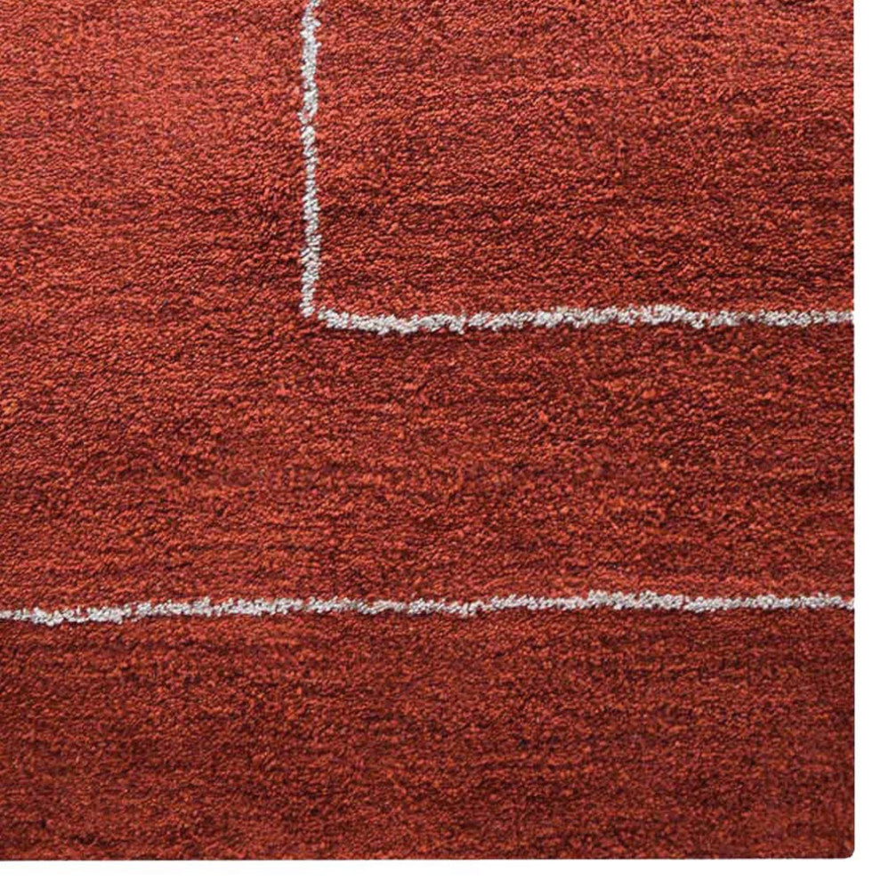 HAND KNOTTED LOOM SILK ECO-FRIENDLY RUG-6'x9',Rectangle,Red Beige,Geometric