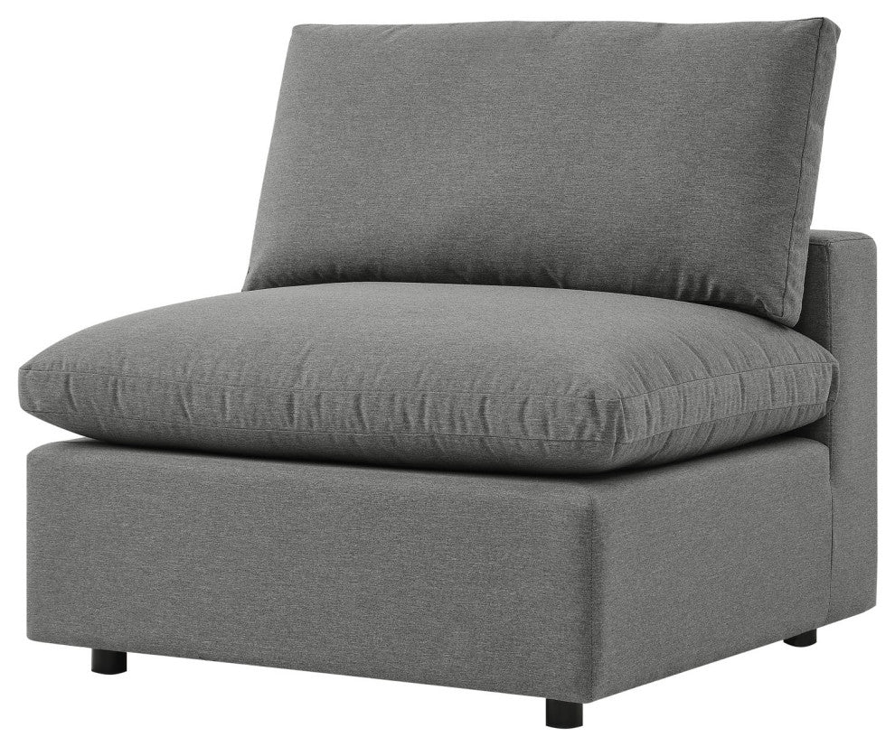 Modular Lounge Sectional Deep Sofa Set, Charcoal Gray, Modern, Outdoor