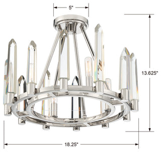 Crystorama WAT-B2004-PN, 4-Light Ceiling Mount, Polished Nickel