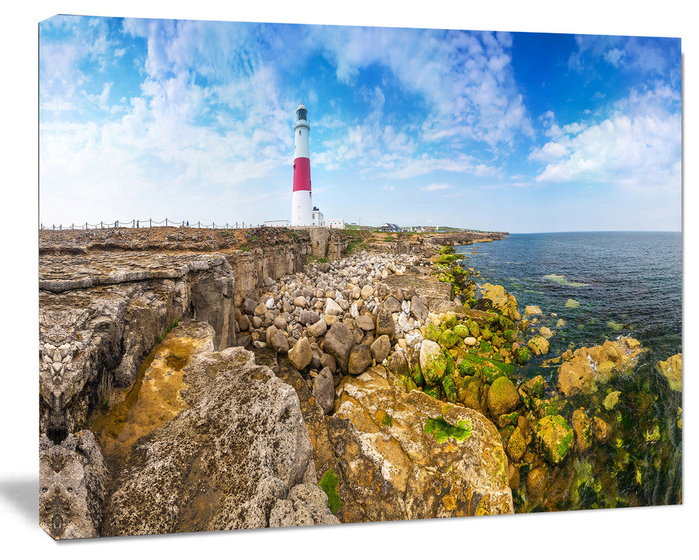 Portland Bill Lighthouse, Landscape Canvas Wall Art, 60"x28"
