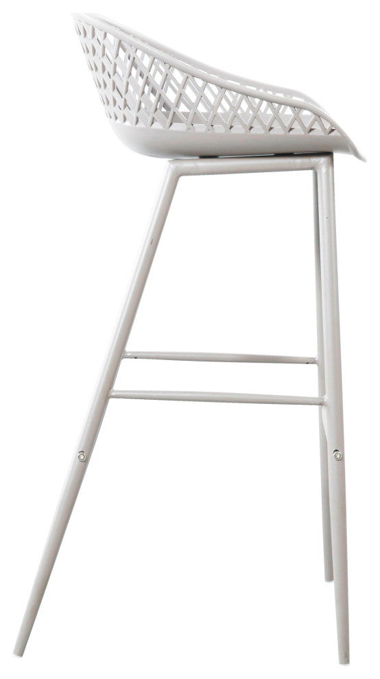 Piazza Outdoor Barstool White, Set of 2
