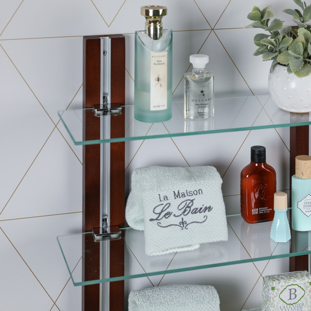 Old Bavaria Three Tier Adjustable Shelves on Wooden Bars