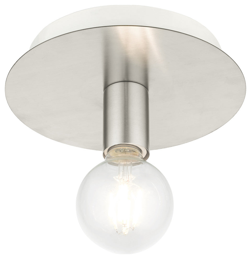 Brushed Nickel Transitional, Versatile, Modern, Urban, Minimal Flush Mount