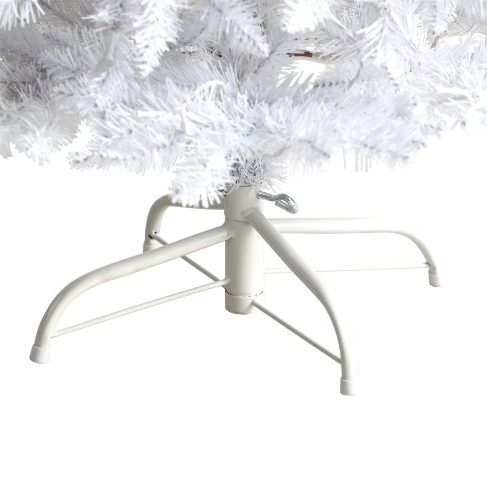 T3358 4 Slim White Artificial Christmas Tree With 100 Warm White LED Lights
