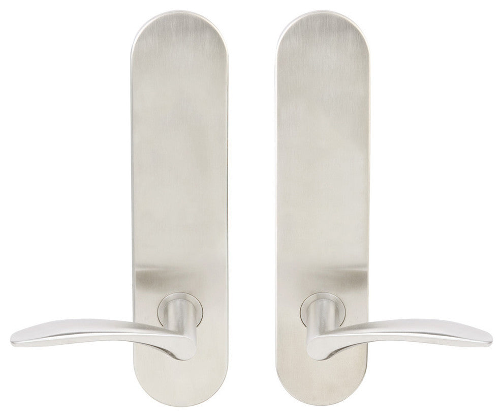 Crest Lever, Tubular Passage, 2-3/8" Backset, Satin Stainless Steel