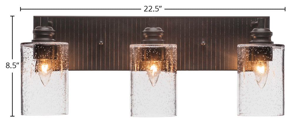 Edge 3-Light Bath Bar, Espresso/Clear Bubble