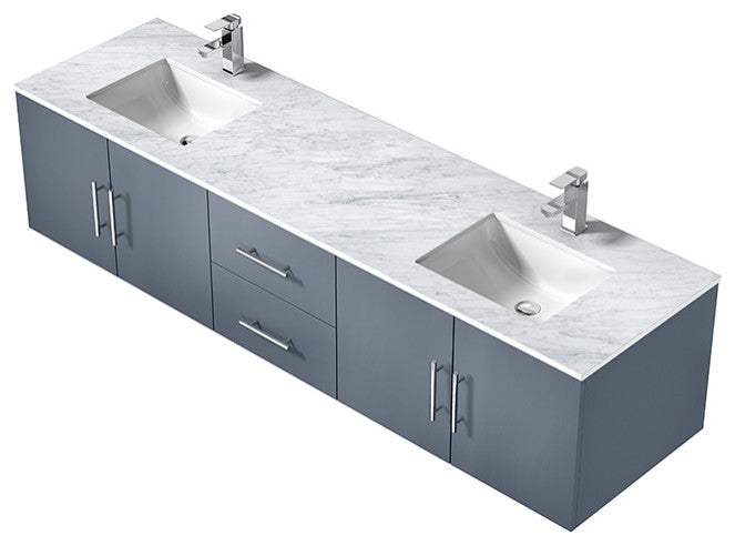 Geneva Transitional Dark Grey 72" Double Vanity