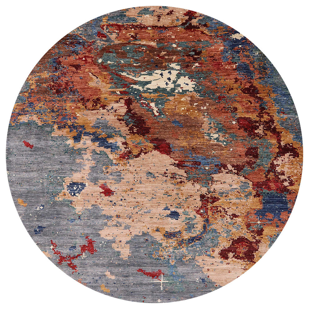 Ahgly Company Indoor Round Mid-Century Modern Area Rugs, 4' Round