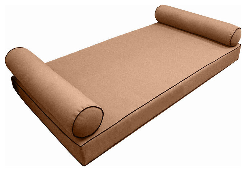 Style5 Full Contrast Pipe Outdoor Mattress Bolster Slip Cover COMPLETE SET AD104