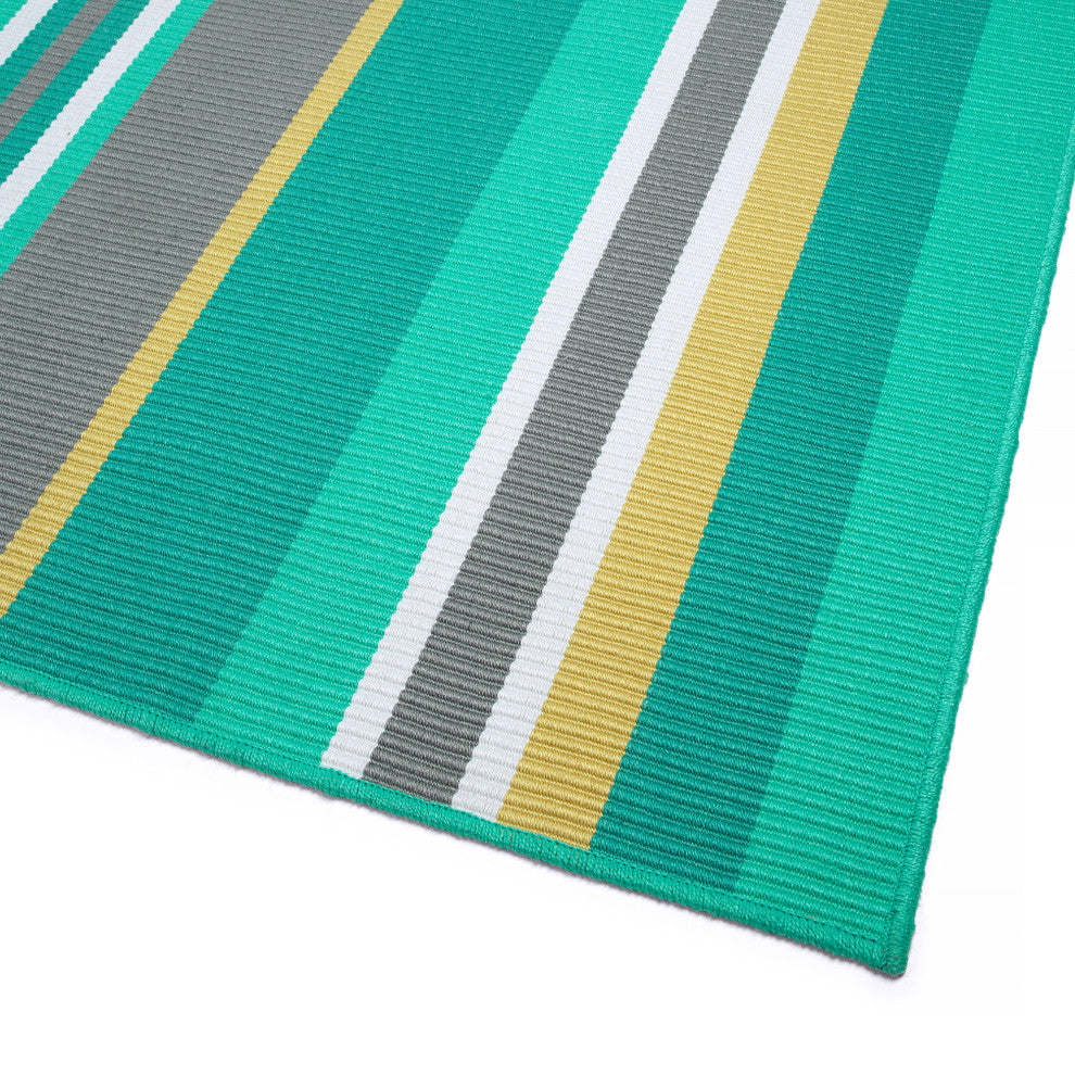 Voavah Teal 5' x 7'6" Rectangle Area Rug