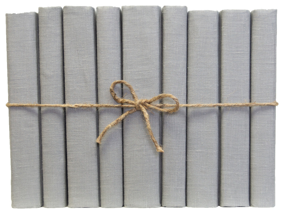 Decorative Books - Marble Linen Wrapped Book Bundle - 1 foot of Grey Books