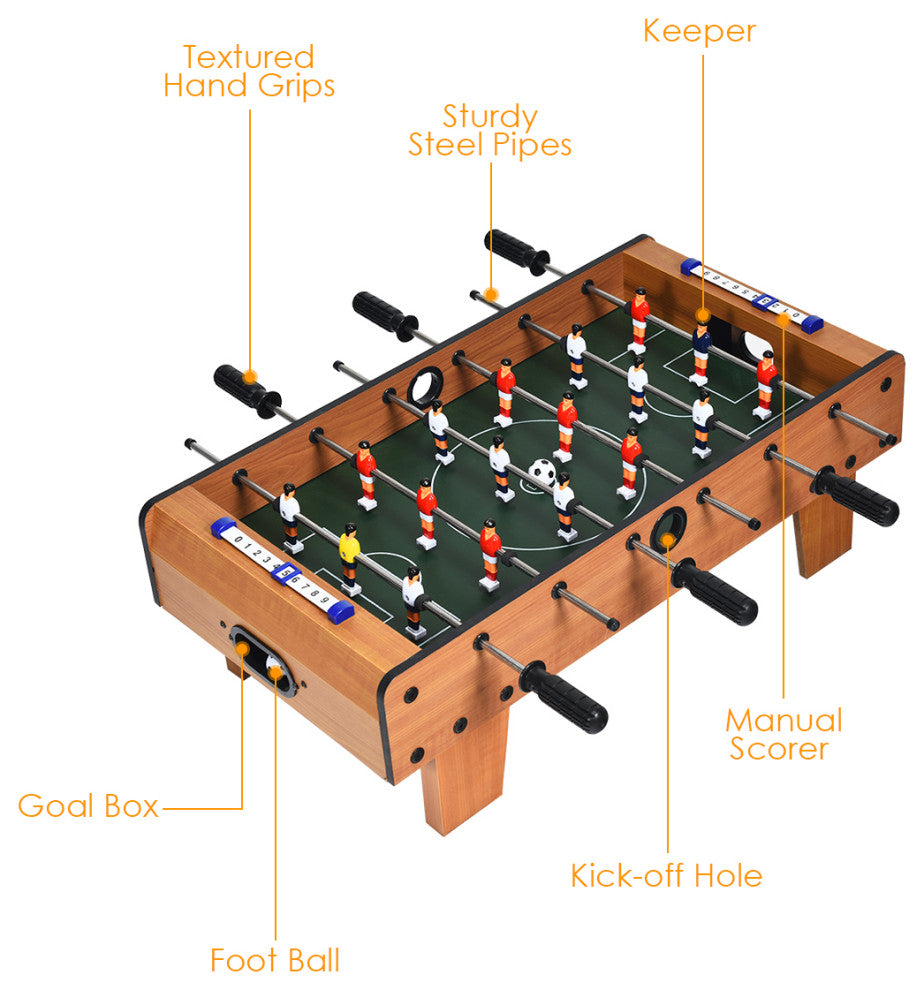 Costway Mini Foosball Table, Soccer Game Table w/ 2 Footballs, Portable Foot