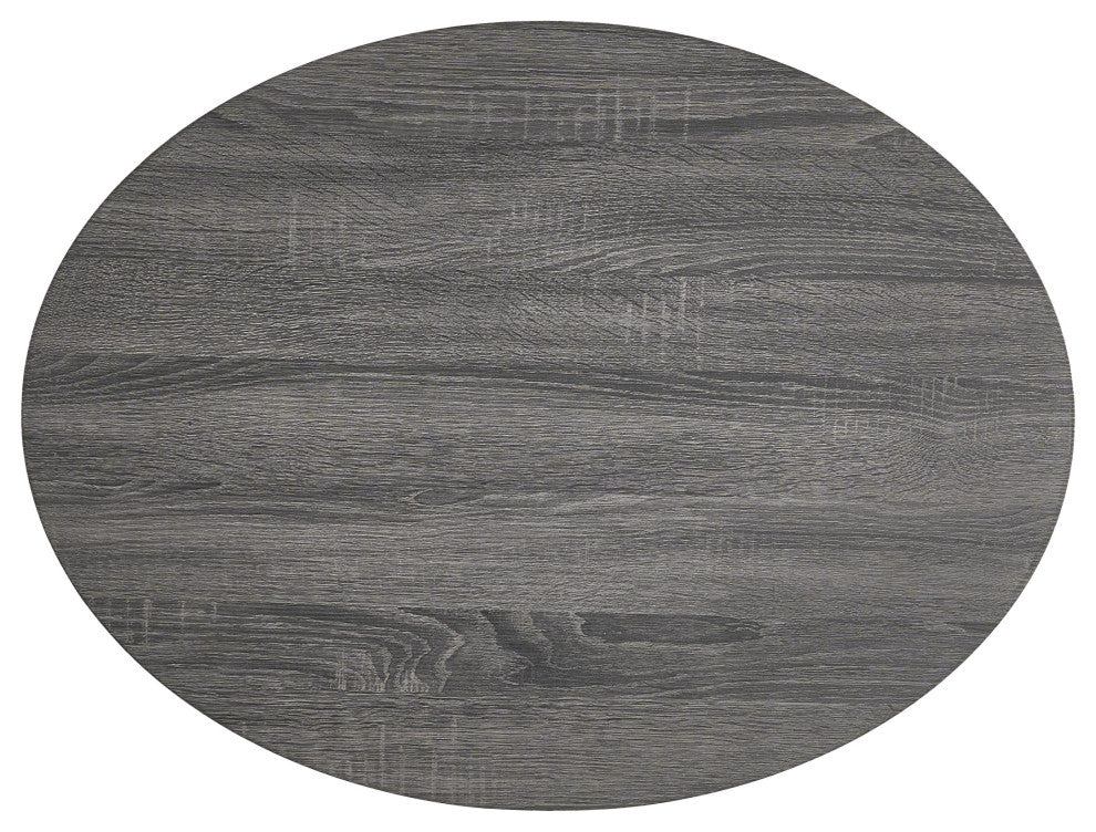 GDF Studio Lenox Oval Mod Rotating Wood Coffee Table