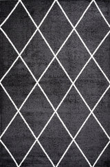 Cole Minimalist Diamond Trellis Black/White 5'x8' Area Rug