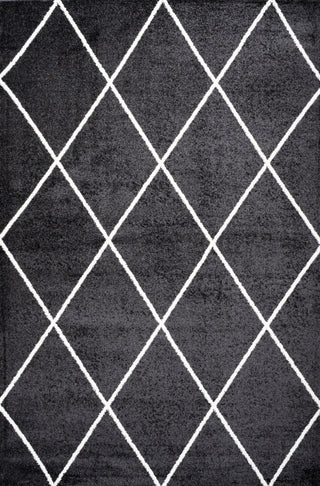 Cole Minimalist Diamond Trellis Black/White 5'x8' Area Rug