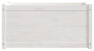 vidaXL Planter Decorative Outdoor Plant Pot Flower Box White Solid Wood Pine