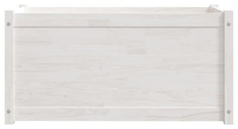 vidaXL Planter Decorative Outdoor Plant Pot Flower Box White Solid Wood Pine