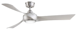 Fanimation Wrap Custom Ceiling Fan Brushed Nickel with LED Light, 56"