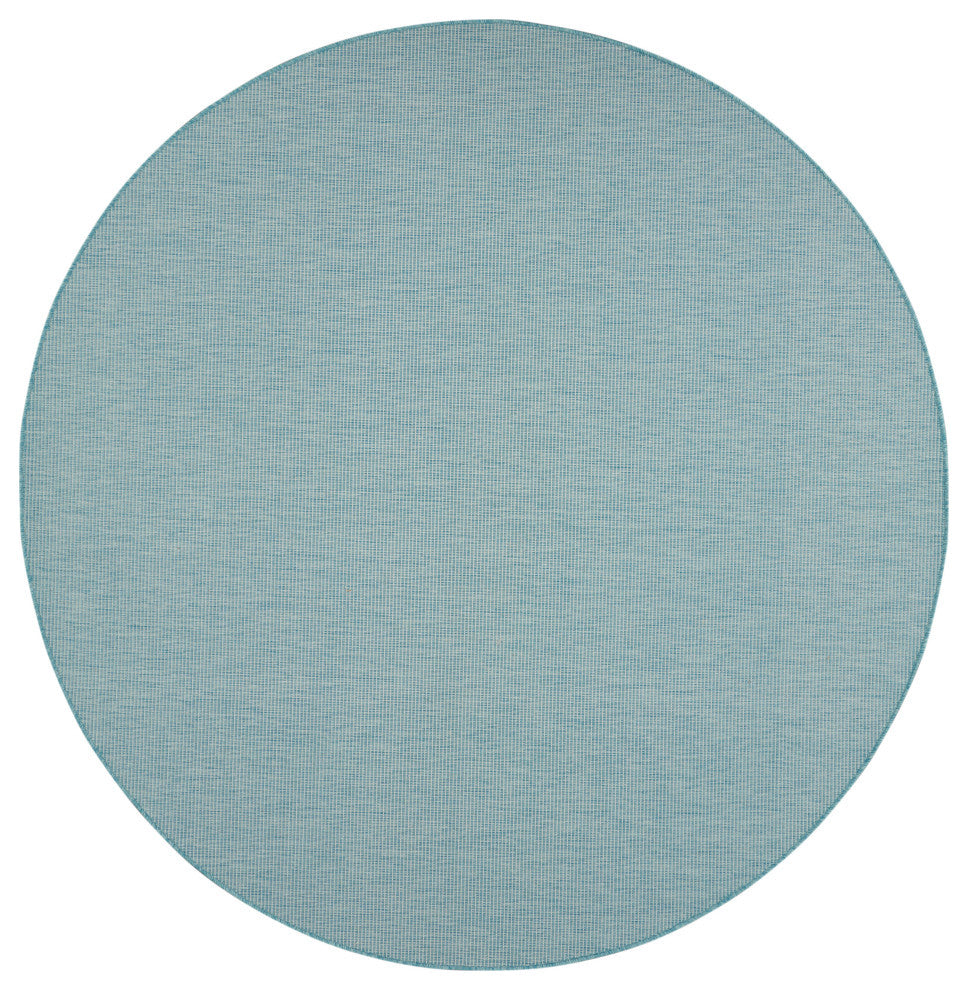 Nourison Positano Contemporary Area Rug, Aqua, 8'xround