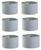 5" Retro Barrel Drum Clip-On Chandelier Lampshade, White Linen, Set of 6