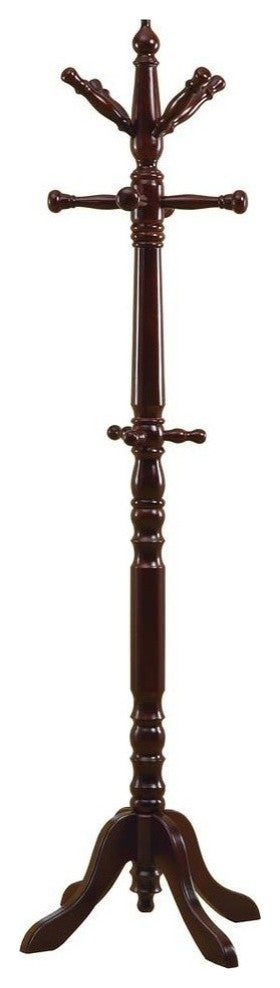 Coat Rack, 73" Cherry Wood Traditional Style