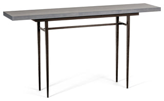 Wick 60" Console Table, Dark Smoke Finish, Maple Grey Accents