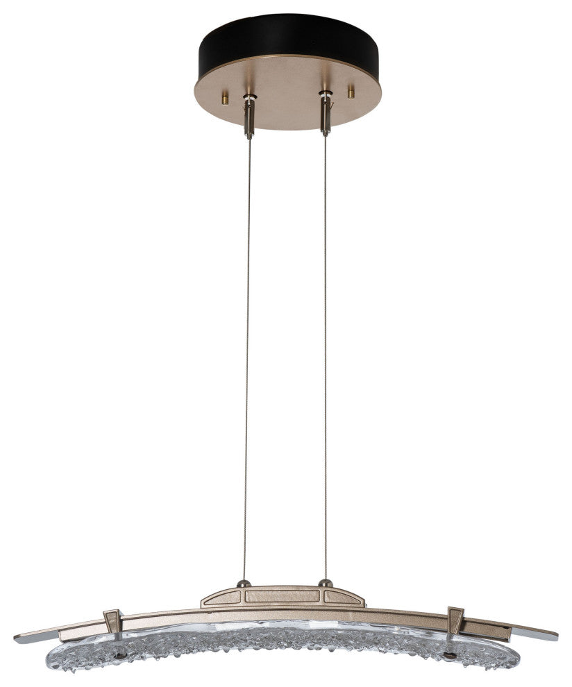 Glissade LED Pendant Soft Gold Clear Glass Standard