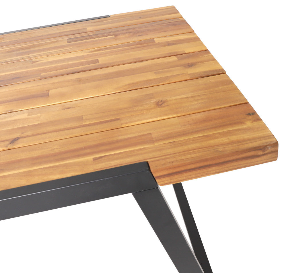 Gebo Outdoor Modern Acacia Wood 3 Piece Picnic Set