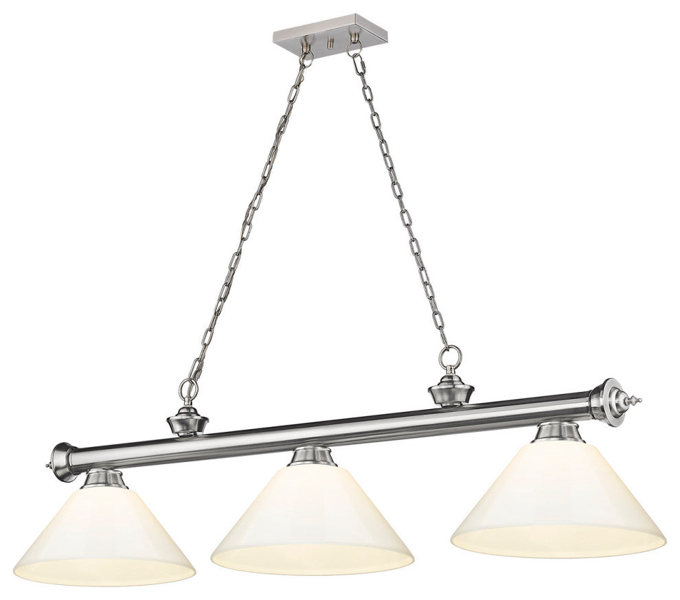 Zlite 2306-3BN-PWH 3-Light Billiard, White