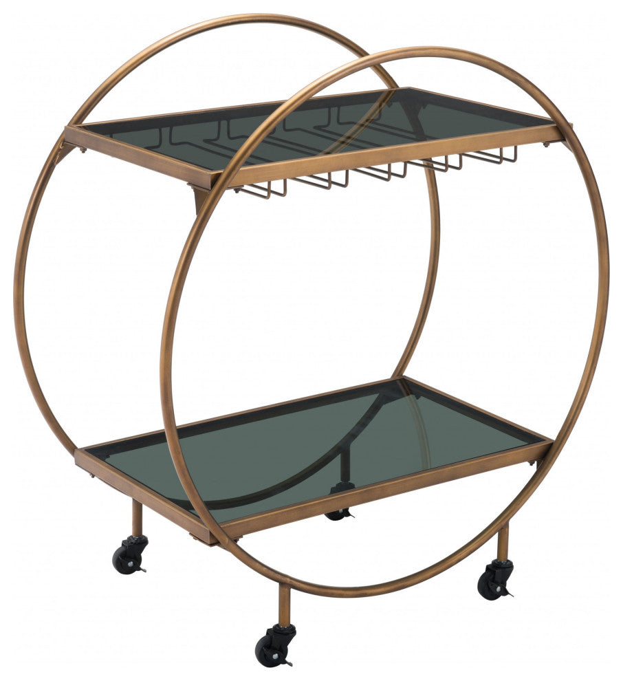 Arc Bar Cart Gold and Black