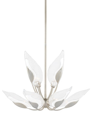 Blossom 10-Light Chandelier Silver Leaf Finish Clear Glass