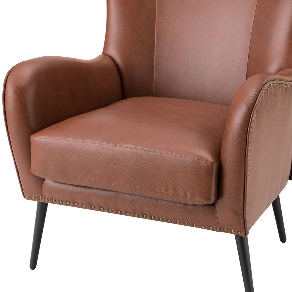 39" Comfy Living Room Armchair With Special Arms, Set of 2, Brown