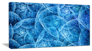 Dark Blue Fractal Dramatic Clouds, Abstract Canvas Art Print, 60x28