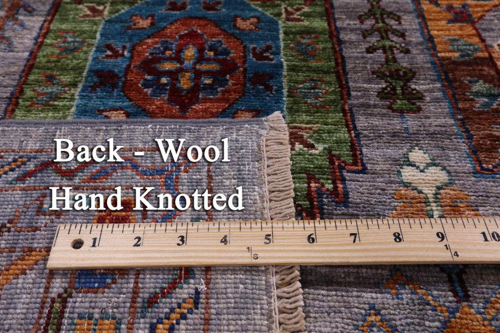 7' 11" X 10' 4" Hand Knotted Fine Turkmen Wool Rug - Q12143