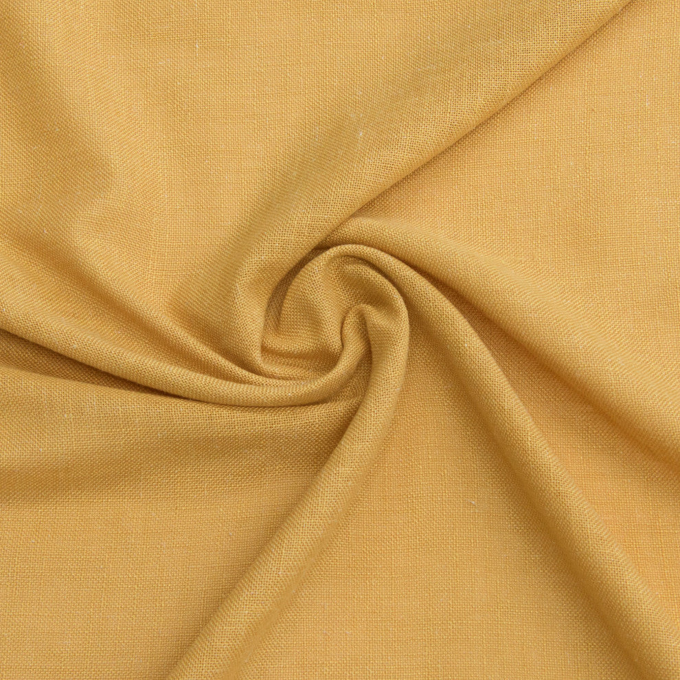 Faux Linen Blend Curtain Panel, Set of 2, Mustard, 52"w X 96"l
