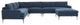 Serena Blue Velvet Large Chaise Sectional