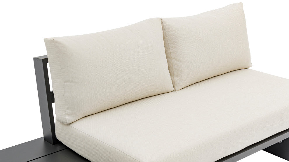 Maldives Cream Water Resistant Fabric Outdoor Patio Modular Sectional