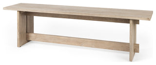Aida Light Grey Solid Wood Dining Bench